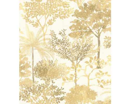Papier peint intissé 867336 Symphony feuilles jaune Papier peint motif arbre