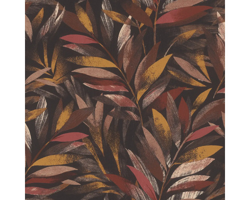 Papier peint intissé 867633 Symphony feuilles rouge Papier peint avec motif de feuilles
