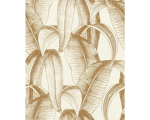 Papier peint intissé 867978 Symphony feuilles orange Papier peint avec motif de feuilles