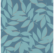 Papier peint intissé 868418 Symphony feuilles turquoise
