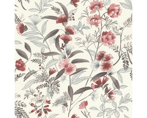 Papier peint intissé 869118 Symphony fleurs rouge Papier peint avec motif floral