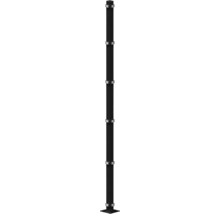 Poteau d'angle 60x60/2080 mm avec plaque d'assise pour clôture hauteur 203 cm RAL 7016 anthracite
