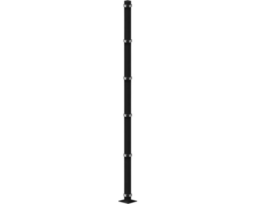 Poteau d'angle 60x60/2080 mm avec plaque d'assise pour clôture hauteur 203 cm RAL 7016 anthracite Poteau d'angle 60x60/2080 mm avec plaque d'assise pour clôture hauteur 203 cm RAL 7016 anthracite