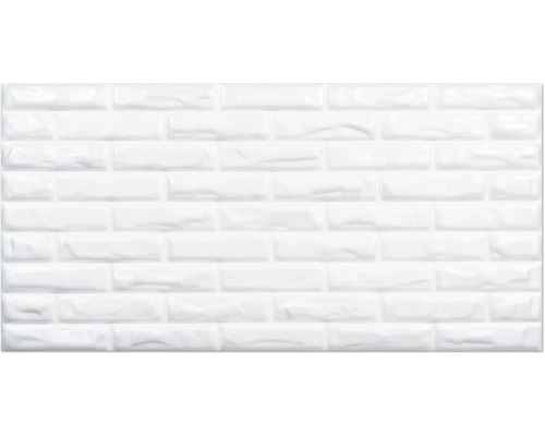 Panneau mural XPS Stone White 4 pces 100 x 50 cm Carreaux blancs de style métro