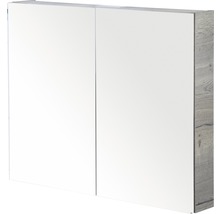 Spiegelschrank Sanox 80 x 13 x 65 cm tabacco 2-türig doppelt verspiegelte Türen