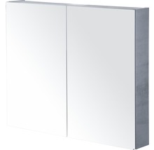 Spiegelschrank Sanox 80 x 13 x 65 cm beton anthrazit 2-türig doppelt verspiegelte Türen