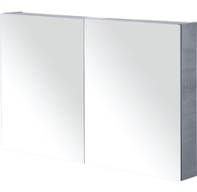 Spiegelschrank Sanox 100 x 13 x 65 cm beton anthrazit 2-türig doppelt verspiegelte Türen