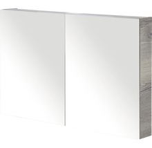 Spiegelschrank Sanox 100 x 13 x 65 cm tabacco 2-türig doppelt verspiegelte Türen