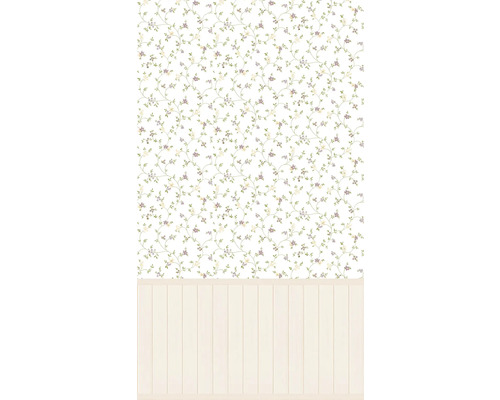 Papier peint panoramique intissé 39805-1 plinthe fleurs beige