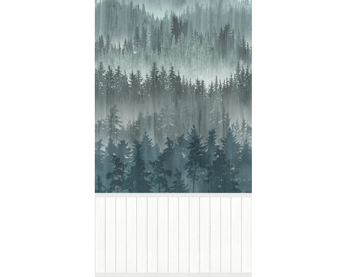 Papier peint panoramique intissé 39811-1 plinthe forêt bleu blanc