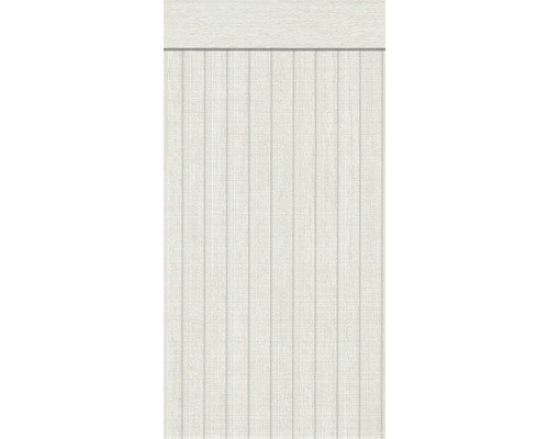 Soubassement mural 39744-3 aspect panneaux de bois blanc-gris