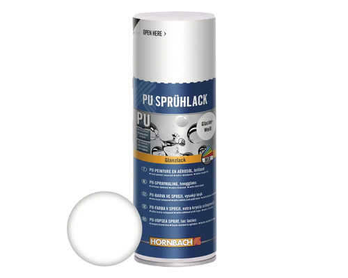 HORNBACH PU-Sprühlack Glacierweiss glänzend 400 ml