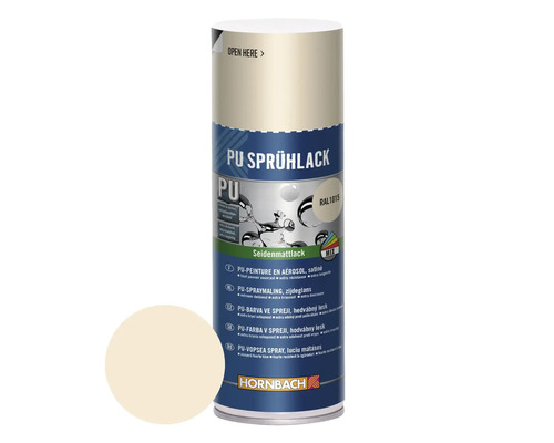 Peinture aérosol PU Maston RAL1015 ivoire clair mat satiné 400 ml Bombe de laque PU avec échantillon de couleur