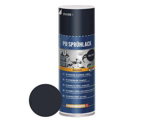 Peinture aérosol PU Maston RAL7016 gris anthracite brillant 400 ml Bombe de laque PU avec échantillon de couleur
