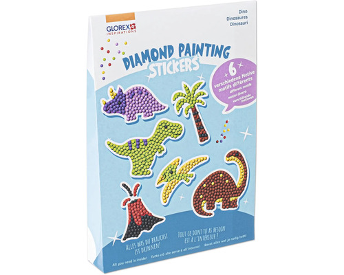 Autocollants Diamond Painting dinosaure 6 pièces