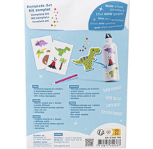 Komplettset für sechs Sticker mit Dinosaurier Motiven und Diamantsteinen