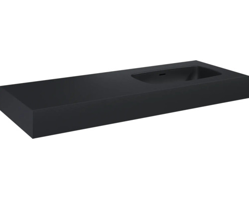 Vasque Jungborn DECEM 1210 x 460 mm vasque à droite noir mat