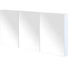 Spiegelschrank Sanox 140 x 13 x 65 cm weiß hochglanz 3-türig doppelt verspiegelte Türen