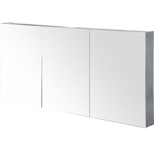 Spiegelschrank Sanox 140 x 13 x 65 cm beton anthrazit 3-türig doppelt verspiegelte Türen