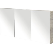 Spiegelschrank Sanox 140 x 13 x 65 cm tabacco 3-türig doppelt verspiegelte Türen