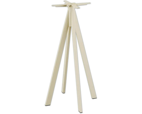 Socle de table Infinity haut acier inoxydable 60×60×108 cm sable Pied de table en métal avec un design à trois pieds et plaque de fixation