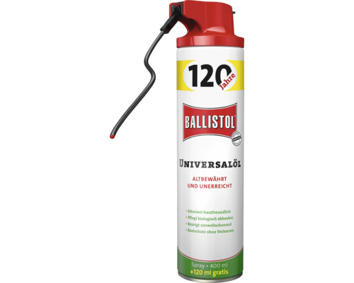 Huile universelle spray anniversaire 120 ans Ballistol Spray 400 ml (+120ml GRATUIT)