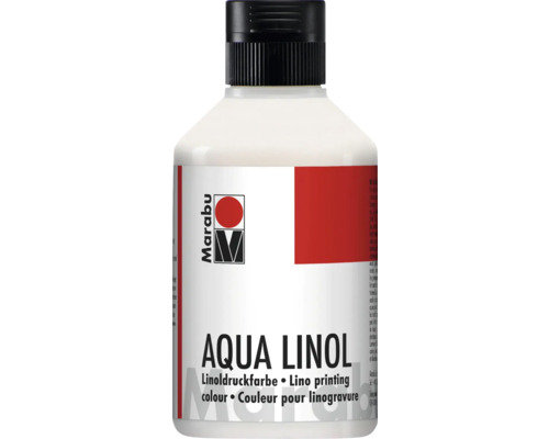 Peinture pour linogravure Marabu à base d'eau blanc 070 250 ml Bouteille d''encre pour linogravure Aqua Linol