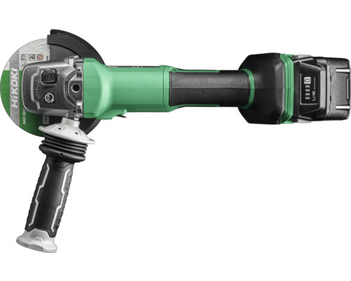 Akku-Winkelschleifer mit Schleifscheibe und Zusatzhandgriff