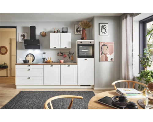PICCANTE Plus Küchenzeile mit Geräten Bella 270 cm weiß matt vormontiert Variante rechts