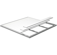 Image d''une construction de plancher technique avec cadre, supports et plaques de sol.