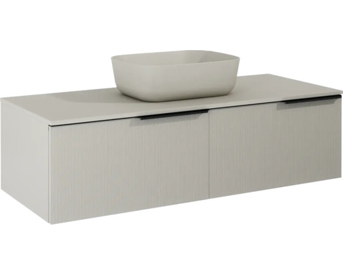 Jungborn Unterschrank NONUS BxHxT 1200 x 318 mm x 453 mm Frontfarbe fume matt Waschtischunterschrank mit Aufsatzwaschbecken für das Badezimmer