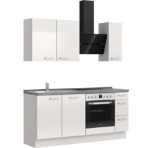 Cuisine complète NOBILIA sans appareils Urban 180 cm gris soie haute brillance prémontée variante droite 4004539009905