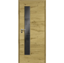 ZT Balkeneiche Furnier Quer 61x198,5 DIN Rechts MODERN 07 Glas Dunkelgrau