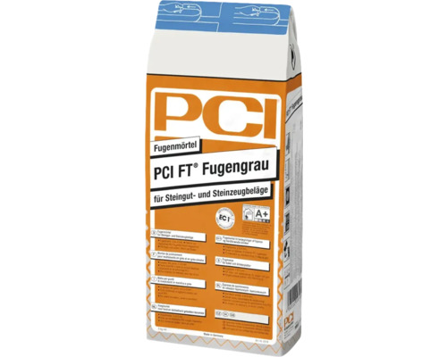 Mortier de jointoiement PCI FT® Fugengrau pour revêtements en grès et faïence gris clair 5 kg