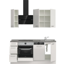 Cuisine complète NOBILIA sans appareils Urban 180 cm gris soie haute brillance prémontée variante gauche 4004539009943