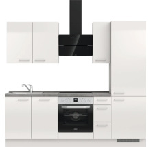 Cuisine complète NOBILIA sans appareils Urban 240 cm gris soie haute brillance prémontée variante droite 4004539010147