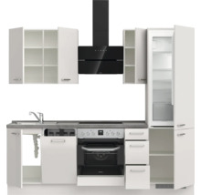 Cuisine complète NOBILIA sans appareils Urban 240 cm gris soie haute brillance prémontée variante droite 4004539010147