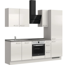 Cuisine complète NOBILIA sans appareils Urban 240 cm gris soie haute brillance prémontée variante droite 4004539010147