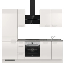 Cuisine complète NOBILIA sans appareils Urban 240 cm gris soie haute brillance prémontée variante gauche 4004539010185