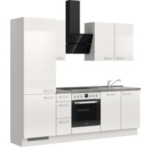 Cuisine complète NOBILIA sans appareils Urban 240 cm gris soie haute brillance prémontée variante gauche 4004539010185