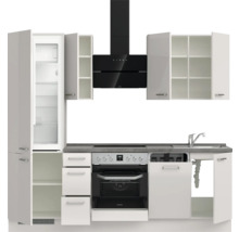 Cuisine complète NOBILIA sans appareils Urban 240 cm gris soie haute brillance prémontée variante gauche 4004539010185