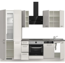 Cuisine complète NOBILIA sans appareils Urban 270 cm gris soie haute brillance prémontée variante gauche 4004539010260