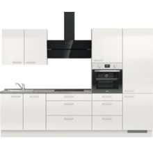 Cuisine complète NOBILIA sans appareils Urban 300 cm gris soie haute brillance prémontée variante droite 4004539010383