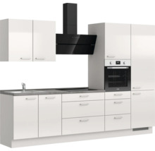 Cuisine complète NOBILIA sans appareils Urban 300 cm gris soie haute brillance prémontée variante droite 4004539010383