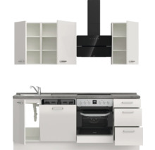 Cuisine complète NOBILIA sans appareils Urban 210 cm gris soie haute brillance prémontée variante droite 4004539009981
