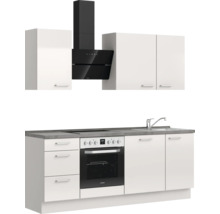 Cuisine complète NOBILIA sans appareils Urban 210 cm gris soie haute brillance prémontée variante gauche 4004539010024