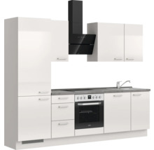 Cuisine complète NOBILIA sans appareils Urban 270 cm gris soie haute brillance prémontée variante gauche 4004539010345