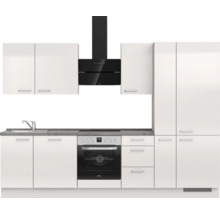 Cuisine complète NOBILIA sans appareils Urban 300 cm gris soie haute brillance prémontée variante droite 4004539010468