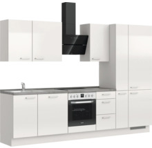 Cuisine complète NOBILIA sans appareils Urban 300 cm gris soie haute brillance prémontée variante droite 4004539010468