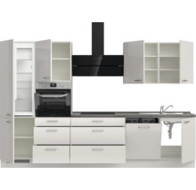 Cuisine complète NOBILIA sans appareils Urban 330 cm gris soie haute brillance prémontée variante gauche 4004539010666